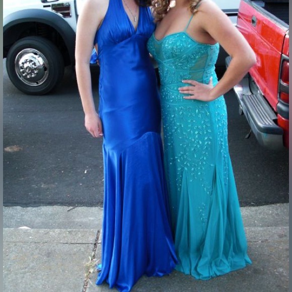 Teal Prom Dress. Size XL. - Picture 9 of 9